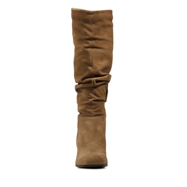 Clarks Womens Sheer Slouch Knee High Boots Brown | UK-1739086